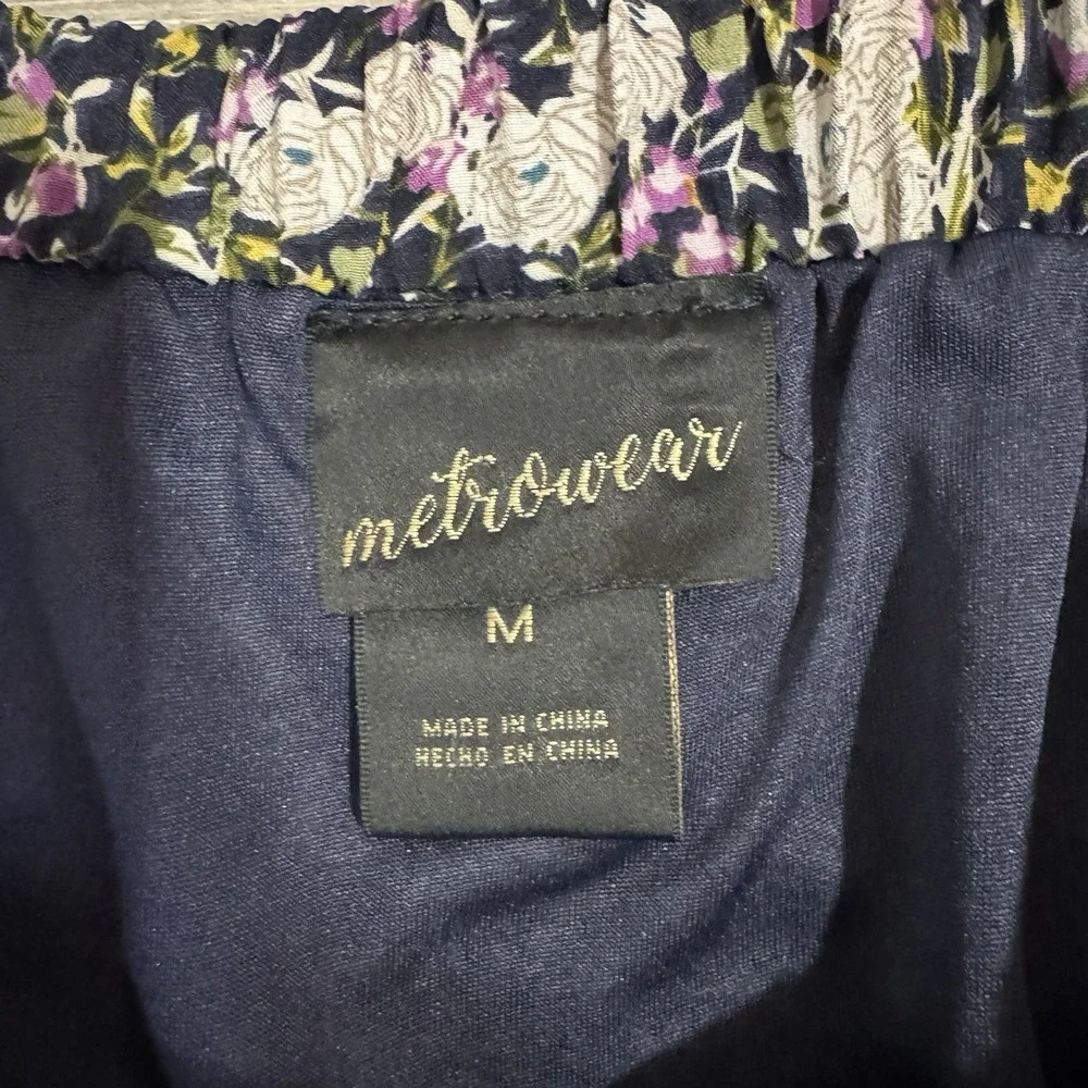 Cottagecore Metrowear Women's Midi Skirt Sz M Floral Lined Tiered Elastic‎ Waist